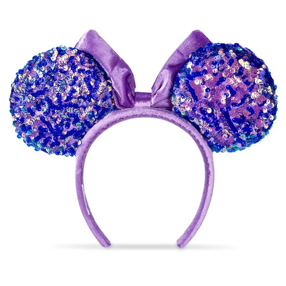 Amethyst Sequin and Purple Velvet Minnie Ears - Picture 2 of 4